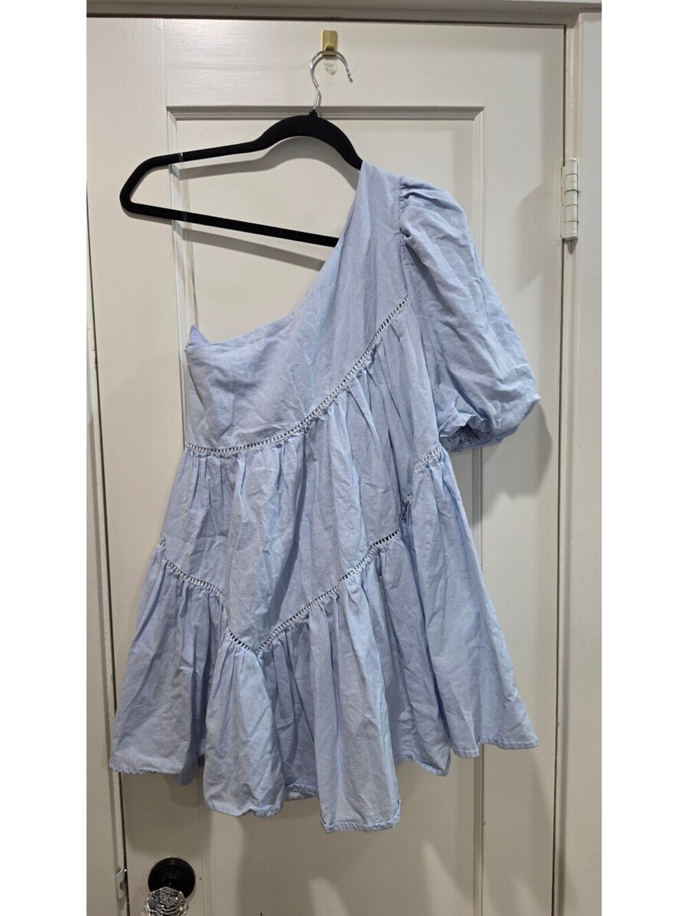 Showpo Light Blue One-Shoulder Dress Size Regular 4